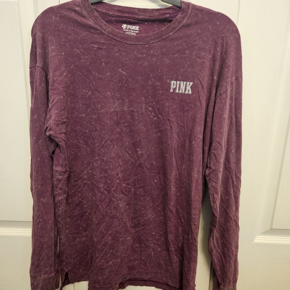 PINK Victoria's Secret Marled Plum Long Sleeve Tee